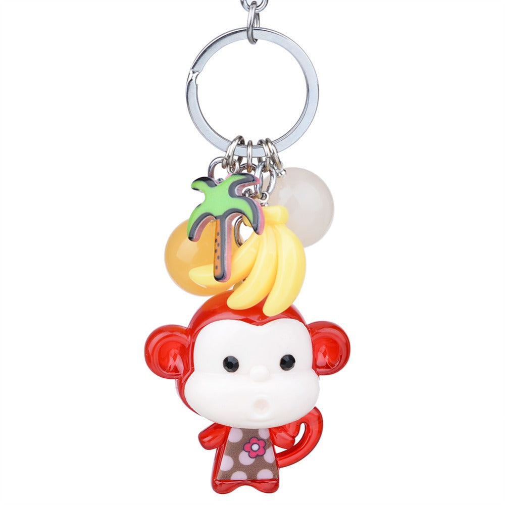 Cute Plush Monkey Keychain