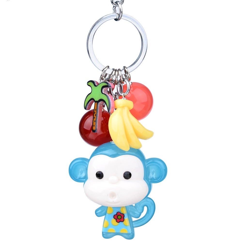 11cm Cute Monkey Plush Keychain Decorated Cartoon Animal Gorilla