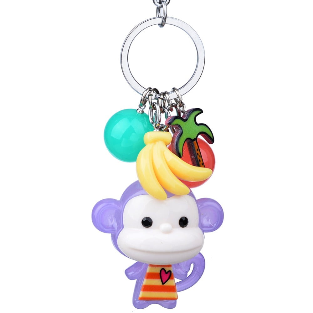 Cute Plush Monkey Keychain