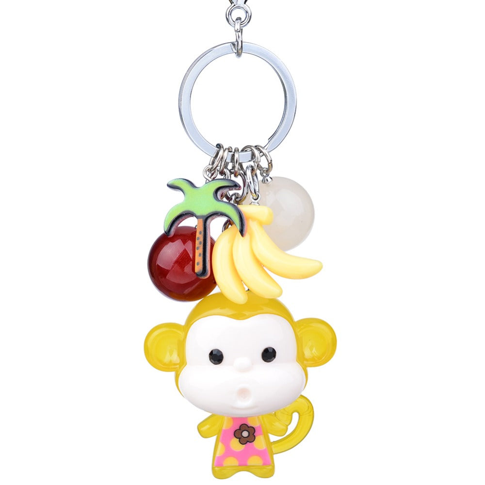 Cute Plush Monkey Keychain