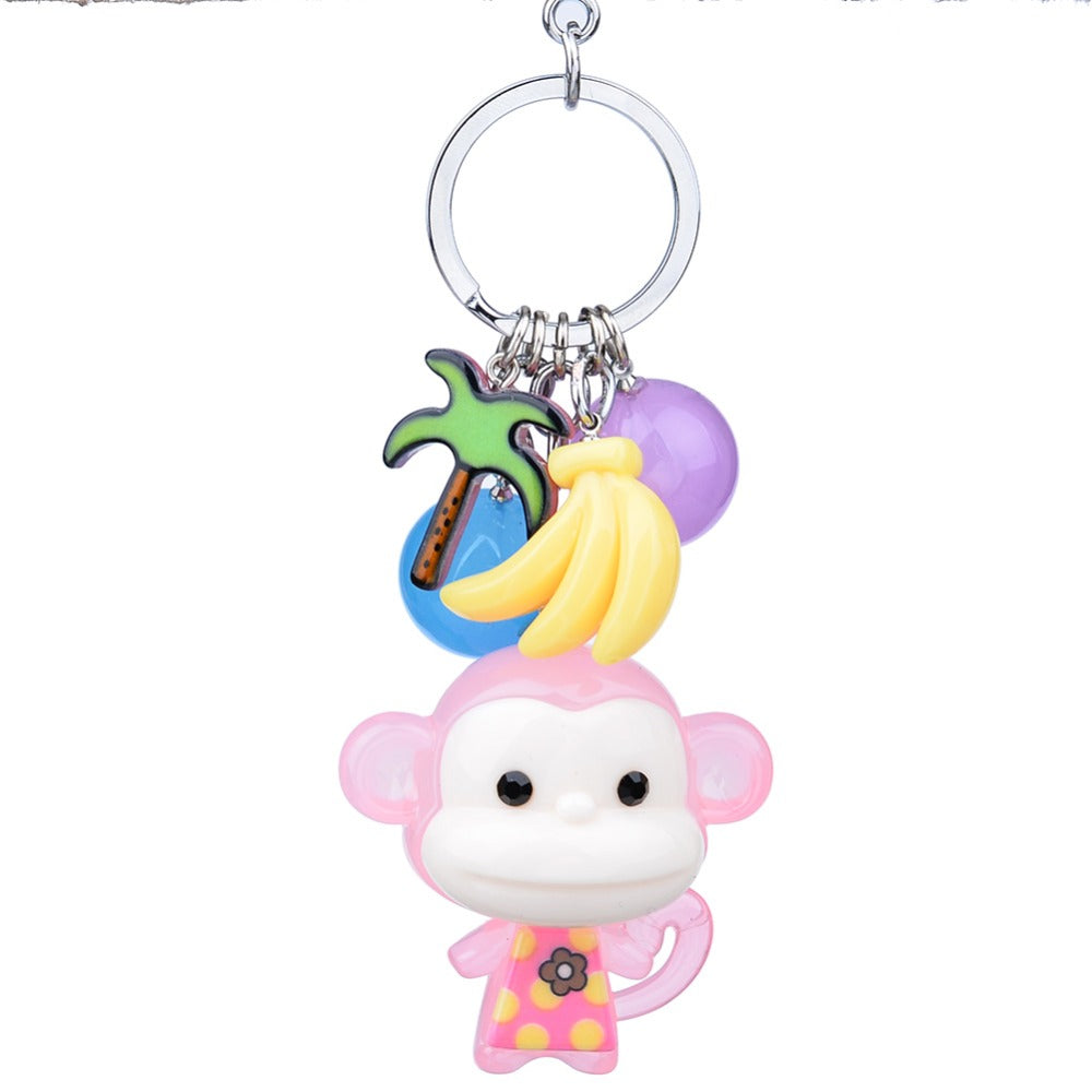 Cute Plush Monkey Keychain