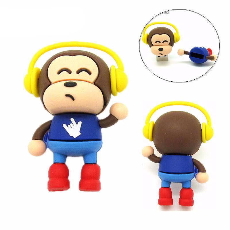Fashion Headset Monkey Flash Drive