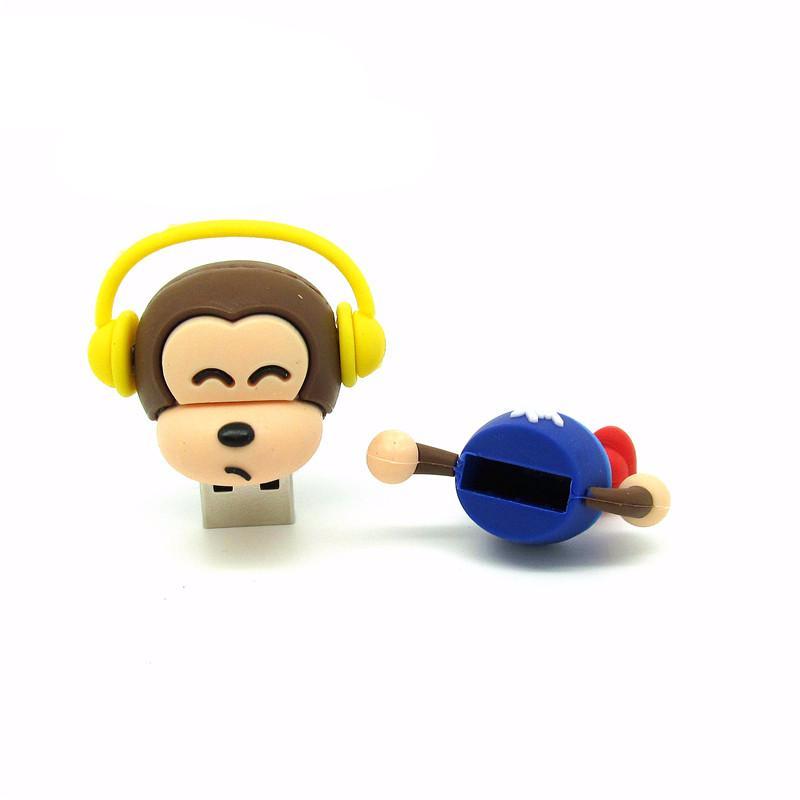 Fashion Headset Monkey Flash Drive