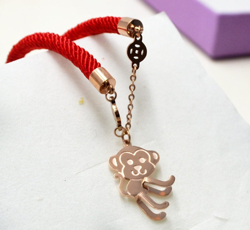 Red Rope Monkey Bracelet