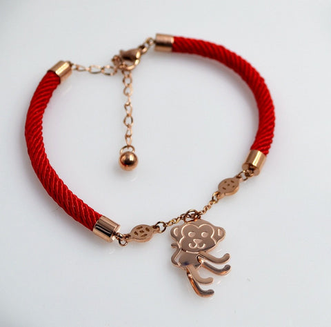 Red Rope Monkey Bracelet